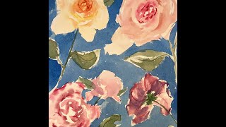 Loose roses in watercolor