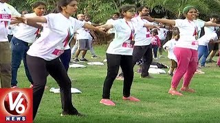 500 IT Employees Participate In 5K Run At Madhapur Recreation Ground | Hyderabad | V6 News