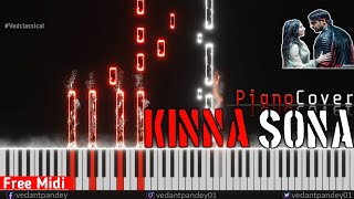 How To Play Kinna Sona Song On Piano| Free Midi| Piano Cover |Marjaavan|Jubin Nautiyal|VED Classical
