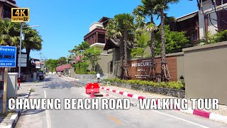 4K Koh Samui Chaweng beach road - Virtual walking tour | Streets of Thailand 2022