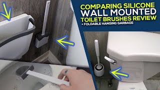 Comparing Best Toilet Brushes - Wall Mounted Silicone Flex Toilet Brushes * Foldable Garbage Pail