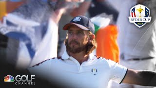 Tommy Fleetwood chips in to extend fourballs match | 2023 Ryder Cup Highlights | Golf Channel