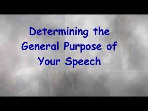 When your general purpose is to inform you act as an?