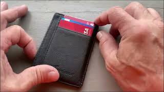 Travelambo Front Pocket Minimalist Leather Slim Wallet RFID Blocking