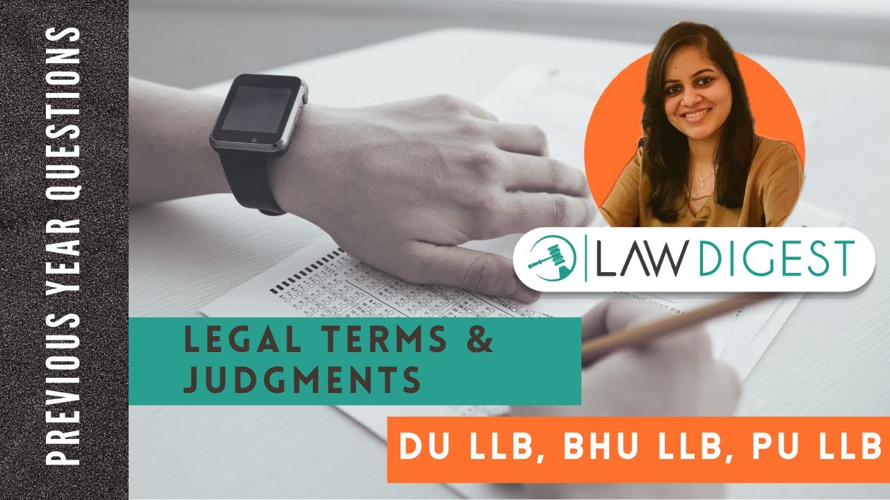 Previous Year Questions On Legal Terms And Judgments | DU LLB, BHU LLB ...