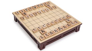 Shogi Japanese Chess Game Set - Wooden Table Board with Drawers and Traditional Koma Playing Pieces