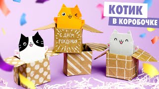 ORIGAMI PAPER CAT IN BOX