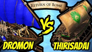 200 DROMONS (Romans) vs 200 THIRISADAI | AoE II: DE