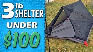 3lb Shelter Under $100! | Backpacking, Hiking, Camping | Budget Ultralight Tent | Shelter System