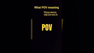 what meaning is POV