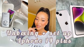 UNBOXING: let’s unbox my new IPHONE 14 plus | from iPhone 7 to 14 Plus | Accessories + mini setup