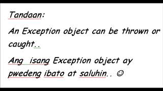 Java Tutorial Tagalog 20 Exception Handling