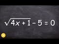 How to Solve a Radical Equation with Only One Solution