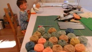 Sam making a yarn cake