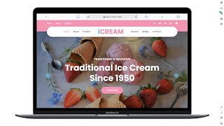Responsive Ice-Cream Shop Website Template using HTML CSS & Javascript