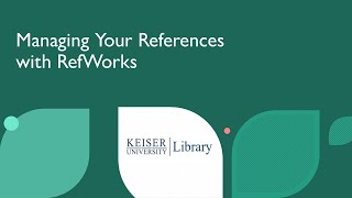 RefWorks Tutorial Video