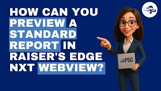 How can you preview a Standard Report in Raiser's Edge NXT WebView?
