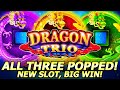 TRIPLE FEATURE Triggered in NEW Dragon Trio Slot! BIG WIN in my First Attempt at Yaamava Casino!