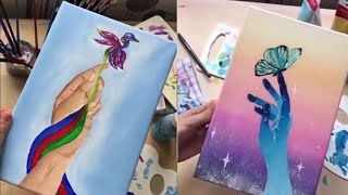 5 Painting ideas For Beginners / Mini Canvases Painting compilations #2 / Satisfying video