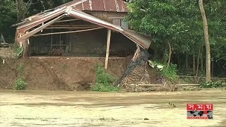 বন্যা নিয়ন্ত্রণ বাঁধ ভেঙে ১৮টি গ্রাম প্লাবিত