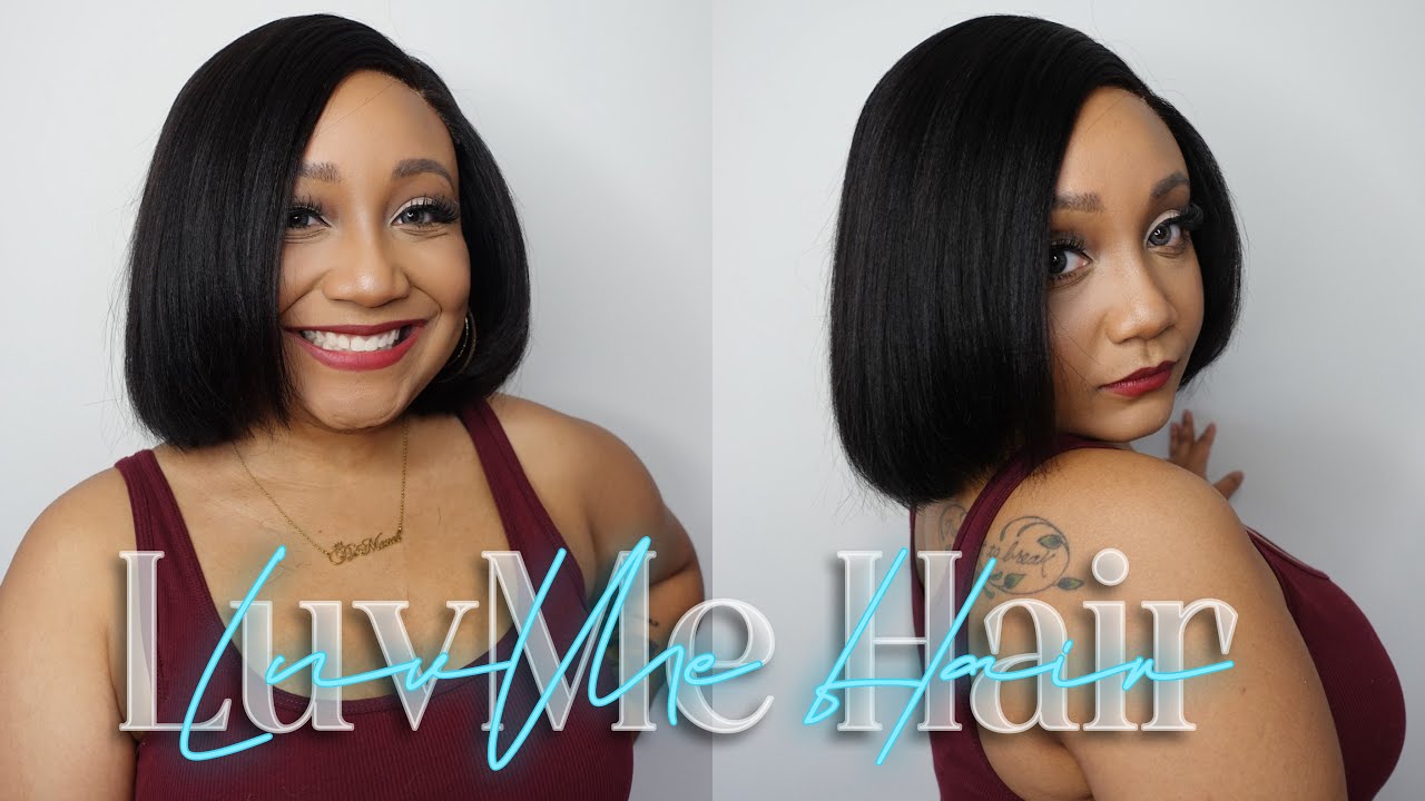 Layered Cut Yaki Straight Left C Part Glueless HD Lace Bob Wig Ready To ...