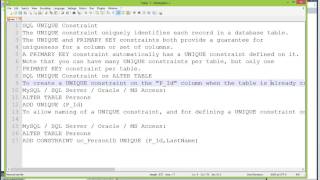 Sql 2012 Unique Constraint Tutorial