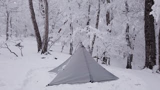 台高山脈　東吉野　明神平で雪中デイキャンプ　2020.12.18