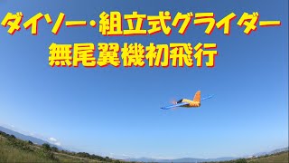 【ラジコン飛行機】ダイソー・組立式グライダー無尾翼機初飛行