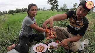 ถอนกล้า หลกกล้า กินข้าวป่ากับ ไก่ย่างส้มตำ บรรยากาศตามทุ่งไฮทุ่งนา สุดยอดภาพยนต์!!