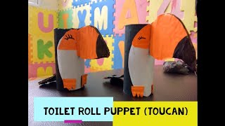 DIY Puppet using toilet roll (Toucan)