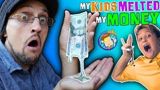 MY KIDS MELTED MY MONEY!!! 💲💰 (FUNnel Vis Gallium Metal Prank w/ Cool Science Expiriment)