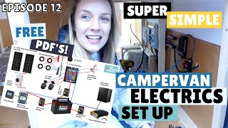 Ep12: BEGINNER 12V ELECTRICS Set Up/ Step by Step Tutorial / UK MINIBUS CAMPER CONVERSION/ Van Build
