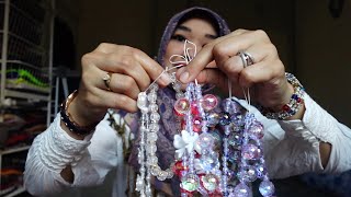 ASMR soft spoken - roleplay friendly lady showing you phone charms (beads sound)