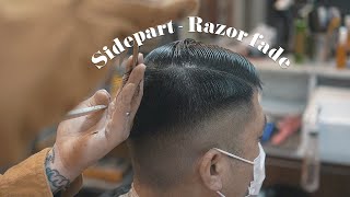 Barber Tutorial | 사이드파트 레이저페이드 | Side Part with RAZOR FADE