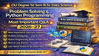 OU Degree 1st Sem B.Sc Data Science|Problem Solving & Python Programming|Most Imp Q&A 2026–27|part 1