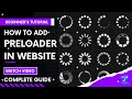 How to Add Preloader in Website Using HTML CSS and JS | Page Loading, Website Loading Animation