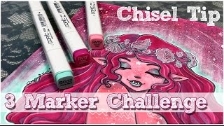 3 Marker Challenge with Chisel Tip Markers