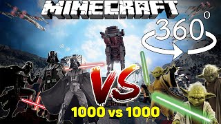 Yoda VS Darth Vader in 360° Minecraft [VR]  4K || 1000 VS 1000