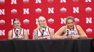 Nebraska's Allison Weidner, Britt Prince and Alexis Markowski after exhibition match against Doane