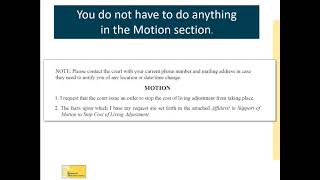Chapter 2: Motion and Affidavit COLA