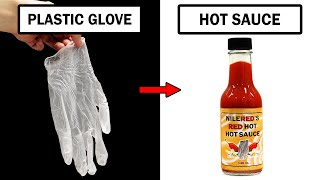 Turning plastic gloves into hot sauce