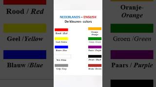 Nederlands - ENGLİSH - kleuren - Colors