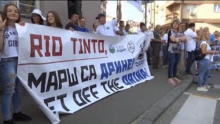 Manifestación contra un proyecto de extracción de litio del grupo Rio Tinto