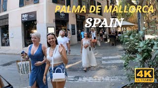 Palma de Mallorca - SPAIN - Downtown District - Walking Tour - 4K