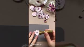 Making wax seals with dried rose petals #oddlysatisfyingvideo #waxseal #waxsealstamp