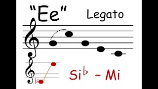 ４度のレガートの発声練習【低いシ♭～高いミ】イの母音