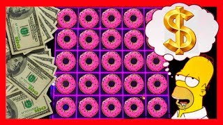 MASSIVE WIN! 🖐 I USED AN EXTRA FINGER TO CATCH MORE SPRINKLES!!!🖐 Simpsons Slot Machine Bonuses 🍩
