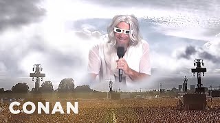 God Warms Up The Crowd For The Eclipse | CONAN on TBS