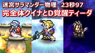 【FFRK】迷宮サラマンダー物理有効難易度650　ラビリンスダンジョン　30秒切り　ティーダD覚醒　クイナ　Labyrinth,fire,Tidus,Paine,Quina