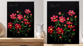 Bright And Beautiful Flower Painting Using Acrylics ✨️ || Art Videos